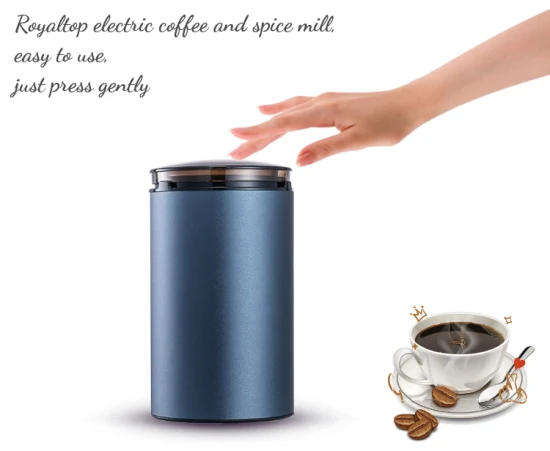 2023 Maßgeschneidertes tragbares Kaffee- und Gewürzmühlen-Set, elektrische Trockengewürzmühle aus Edelstahl 304 mit sichtbarem Deckel